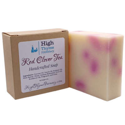 Red Clover Tea Handmade Soap - Honey-Sweetened Herbal Tea, Tropical Fruit & Exotic Flower Scented Lye Soap