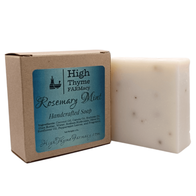 Rosemary Mint Soap - Handmade Herbal Mint Soap with Peppermint Leaves