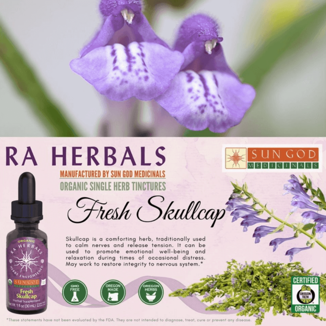 Sun God Medicinals Organic Fresh Skullcap Root Tincture