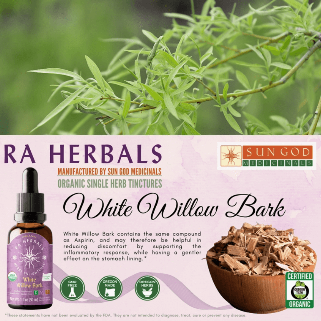 Sun God Medicinals Organic White Willow Bark Tincture