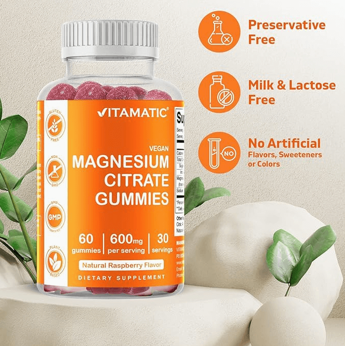Vitamatic Magnesium Citrate 600mg - 60 Vegan Gummies