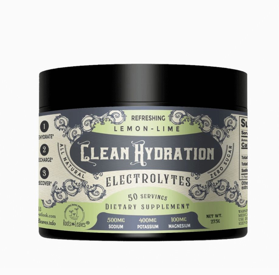 Roots and Leaves Clean Hydration Lemon Lime Electrolytes - 50 To 100 Servings