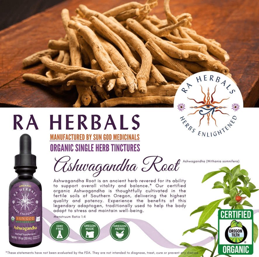 Sun God Medicinals Organic Ashwagandha Tincture