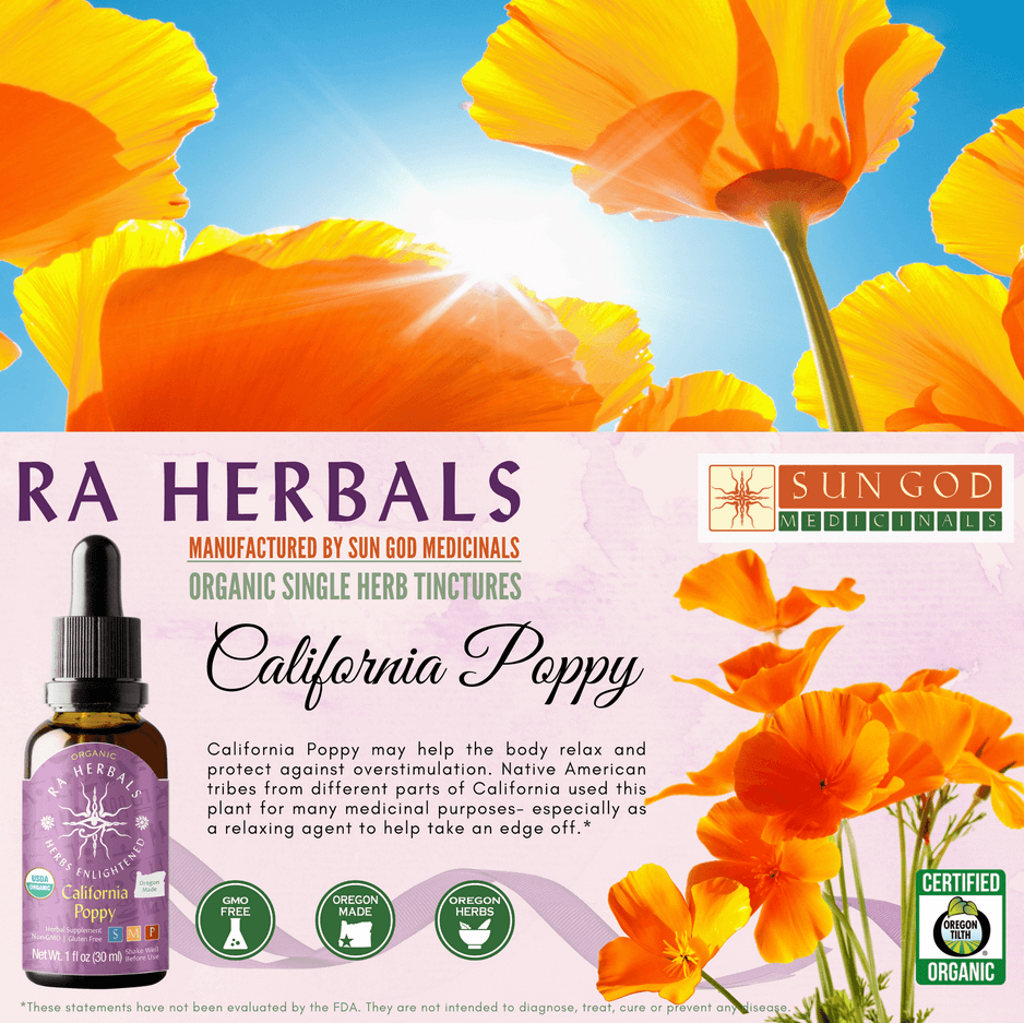 Sun God Medicinals Organic California Poppy Tincture
