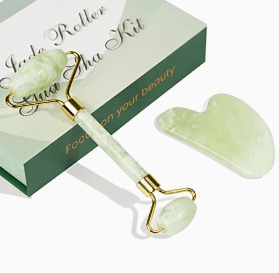 Jade Roller & Gua Sha Facial Massage Tool Set