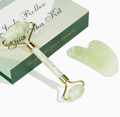 Jade Roller & Gua Sha Facial Massage Tool Set
