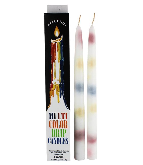 Multi Color Drip Candles - 2-Pack