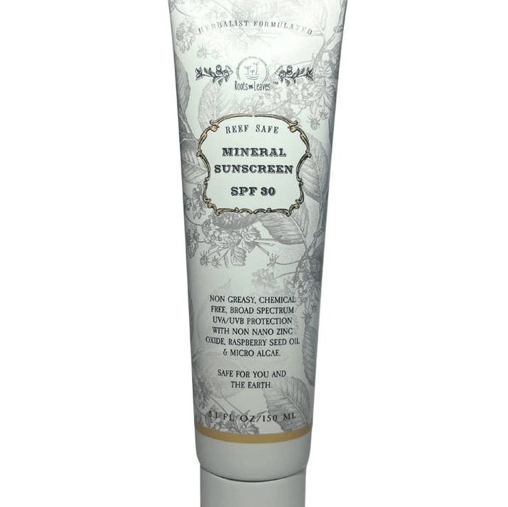 Roots and Leaves Reef Safe Vegan Mineral Sunscreen with Tremella Mushroom