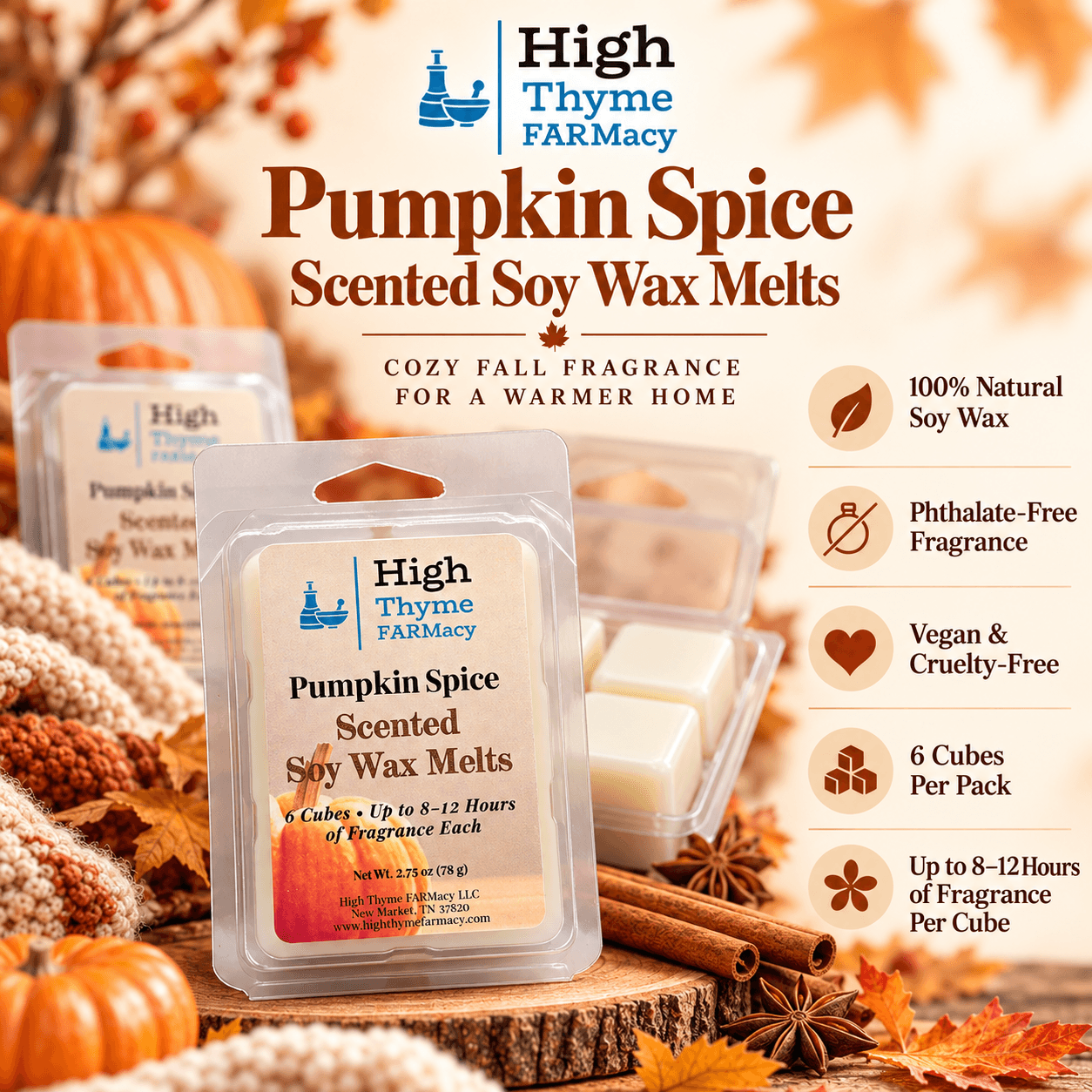 Pumpkin Spice Soy Wax Melts