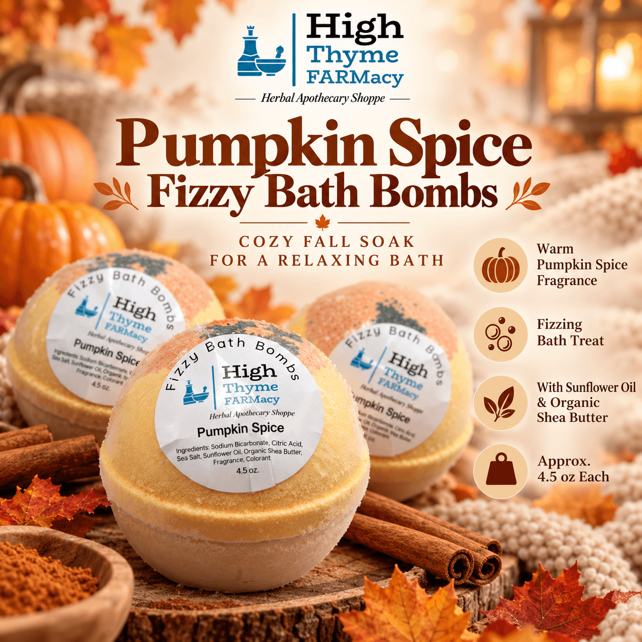 Pumpkin Spice Bath Bomb