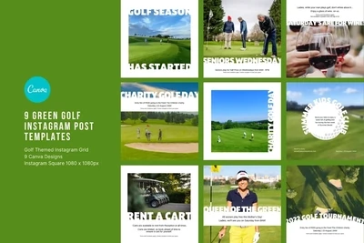 White Golf Instagram Post Templates
