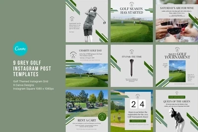 Grey Golf Instagram Post Templates