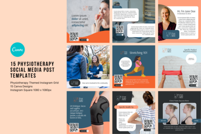 15 Orange Physiotherapy Instagram Post Templates