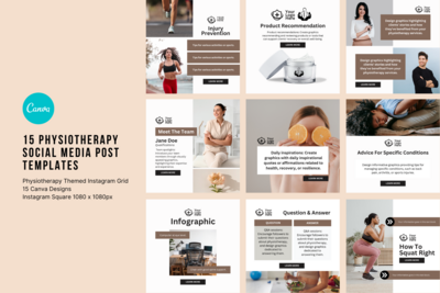 15 Beige Physiotherapy Instagram Post Templates