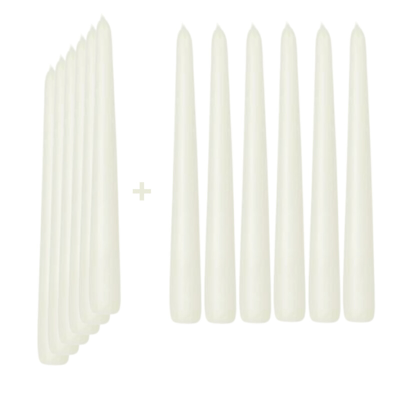 Spitzkerze, Elfenbein, 12 Stk. Packung Spitzkerze, Elfenbein, 12 Stk. Packung