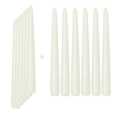 Spitzkerze, Elfenbein, 12 Stk. Packung Spitzkerze, Elfenbein, 12 Stk. Packung