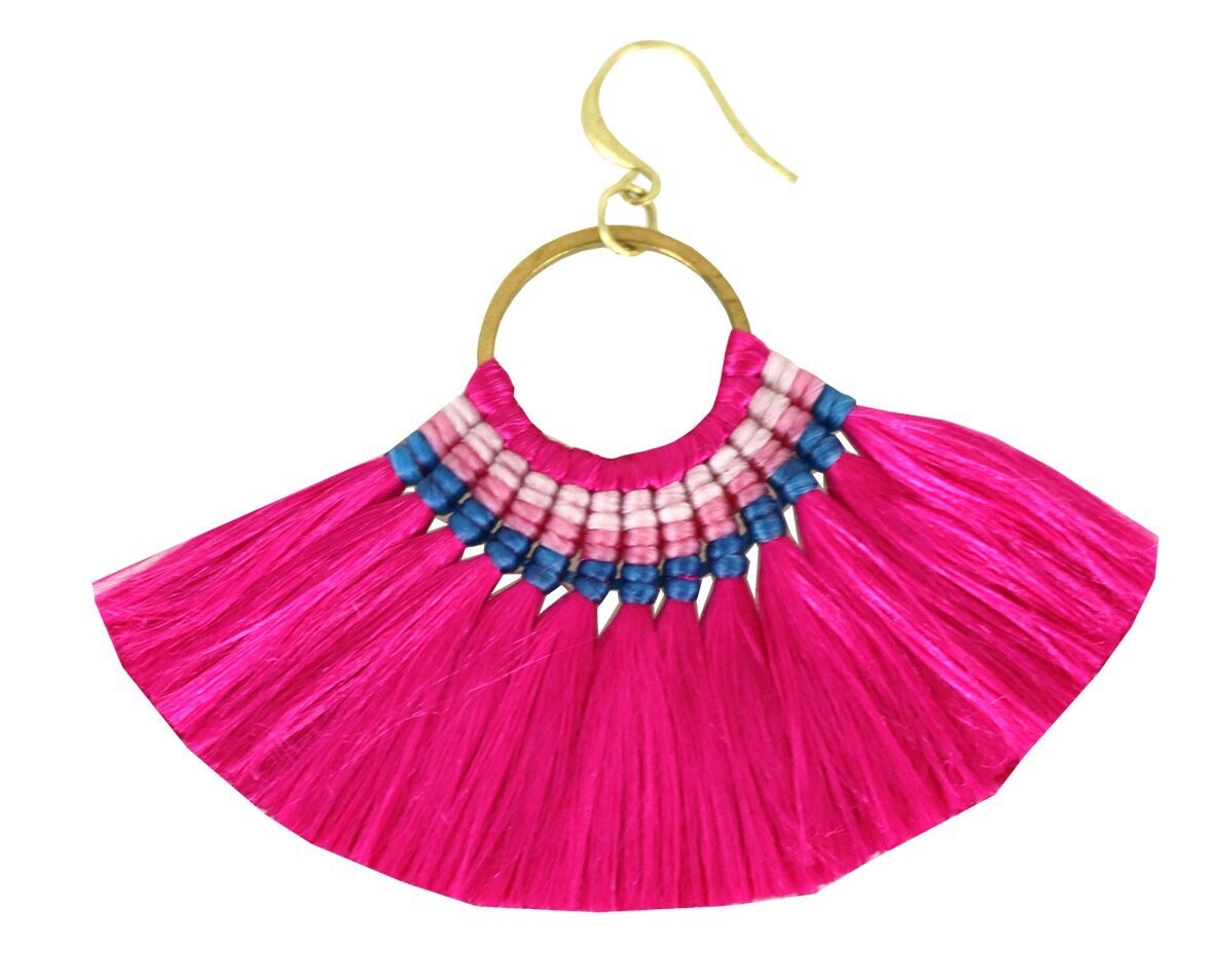 WS Earrings Circle Fan Ohrringe Gold-Pink