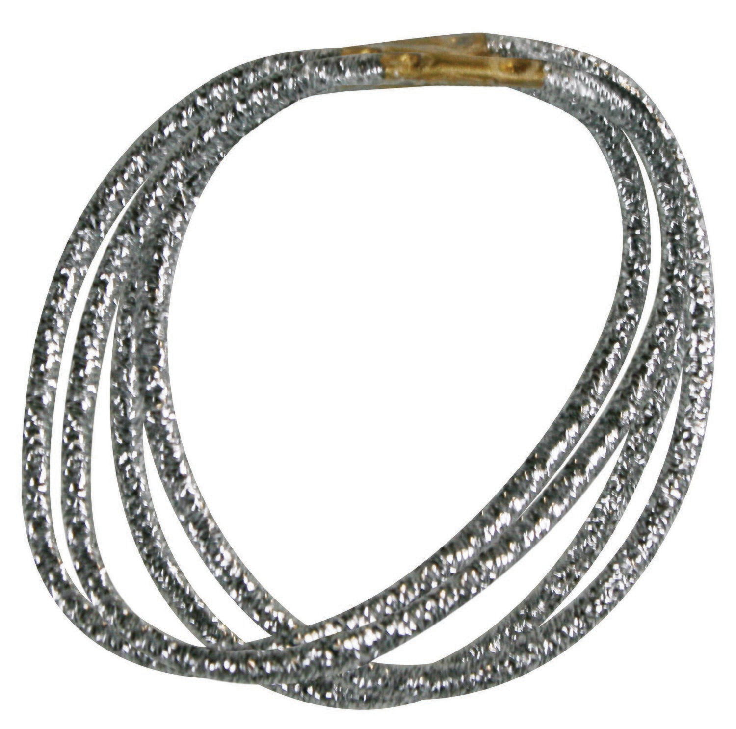 WS White Glitter Lurex Elastics Hair Ties - Glitter Haargummi in Weiß