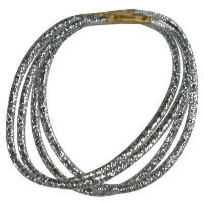WS White Glitter Lurex Elastics Hair Ties - Glitter Haargummi in Weiß