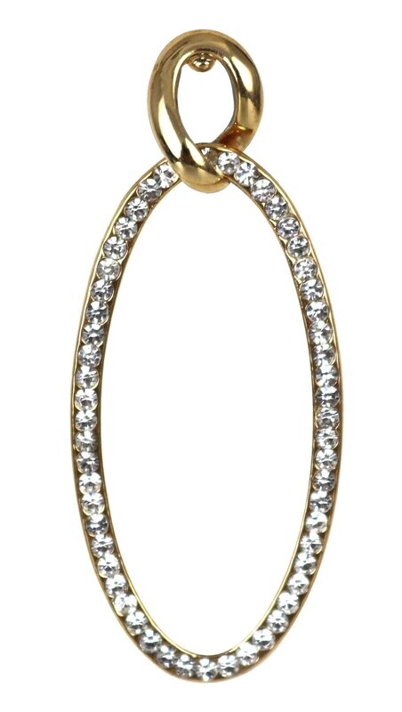 WS Double Drop Earrings Gold  - Ohrringe mit Strasssteine