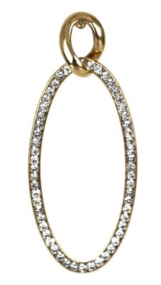 WS Double Drop Earrings Gold  - Ohrringe mit Strasssteine