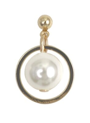 WS Pearl Circle Gold Earrings - Ohrringe mit Perle