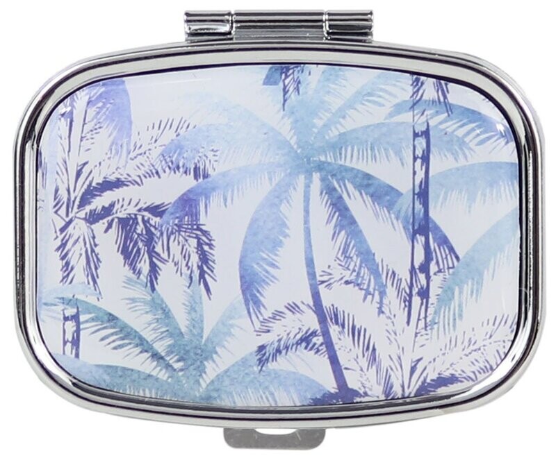 Ws Pill Case Indigo Palms - Pillendose mit Palmen Muster