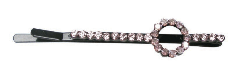 WS Pink Diamond Circle on Slide Hair Clip - Haarklammer mit Strasssteinen