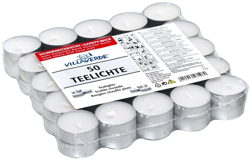 Teelichte 50er Flatpack weiß