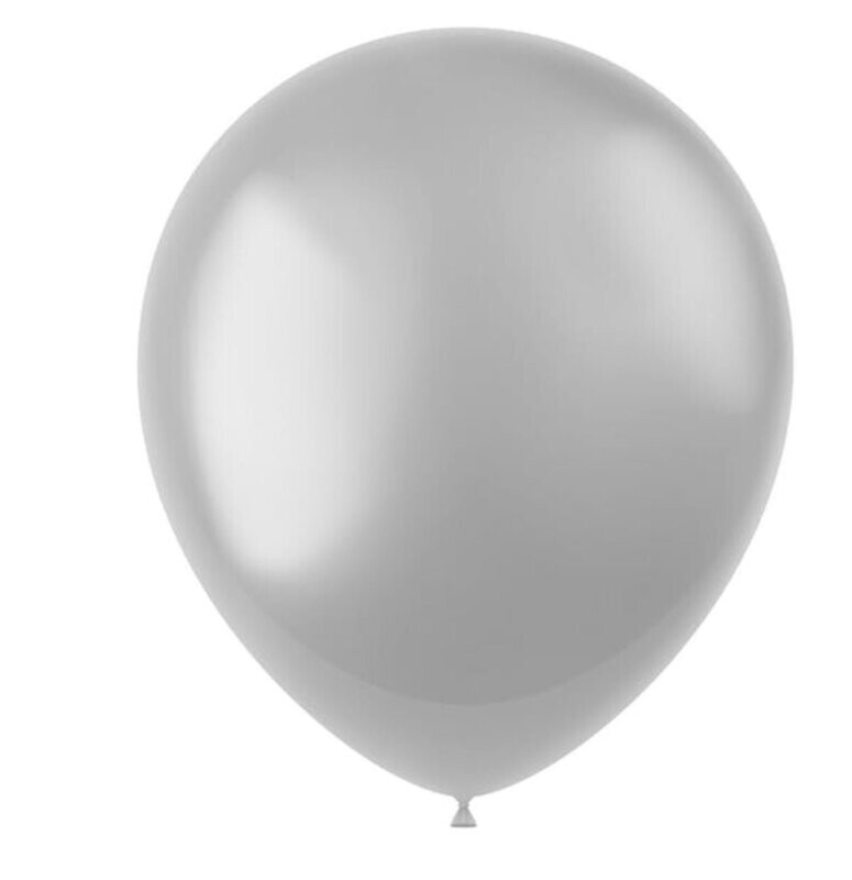 Luftballon 33 cm silber 10er Packung