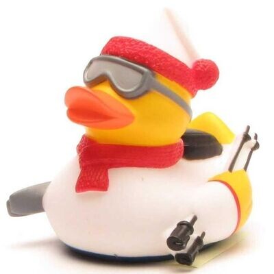 Ente Skifahrer (weiß)