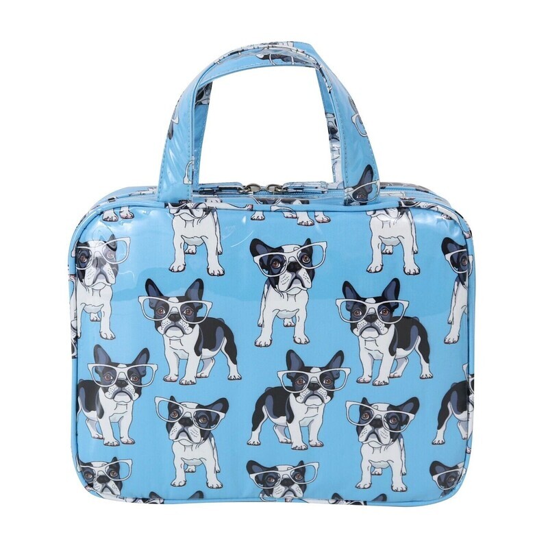 WS french bulldog blue,  Large Hold All Cos Bag