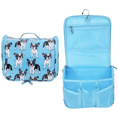 WS French Bulldog Blue Travel Bag With Hook