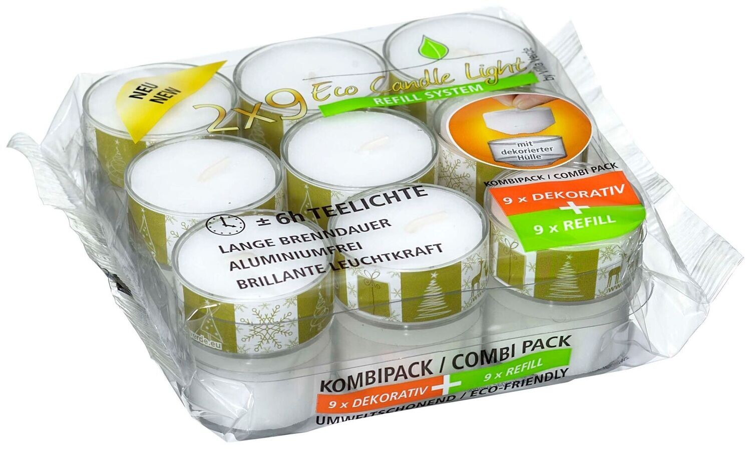 ECO Teelichter 18er Refill und Motiv