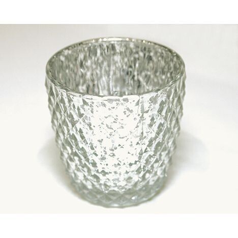 Windlichtglas Silber