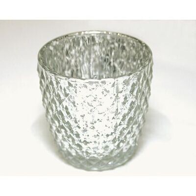 Windlichtglas Silber