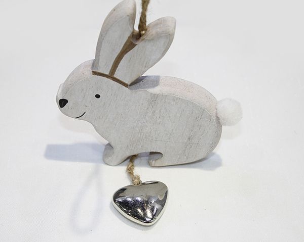 Holzanhänger Hase