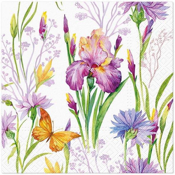 Serviette Iris with Butterfly