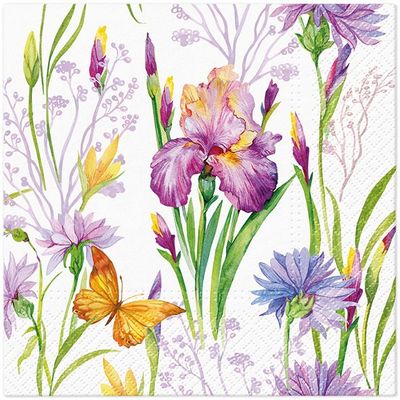 Serviette Iris with Butterfly