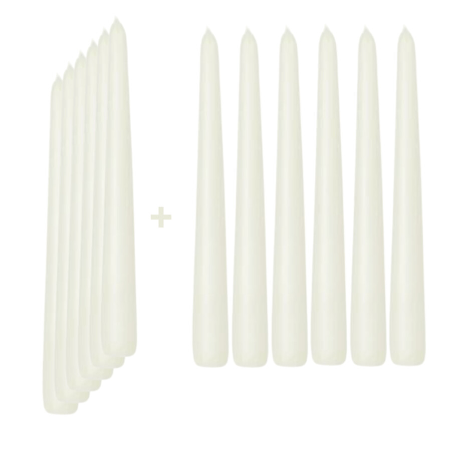 Spitzkerze, Elfenbein, 12 Stk. Packung Spitzkerze, Elfenbein, 12 Stk. Packung