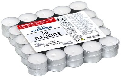 Teelichte 50er Flatpack weiß Teelichte 50er Flatpack weiß