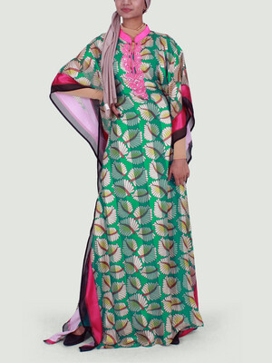 KAFTANS - GREEN BUTTERFLY / CREAM SHELL KAFTANS - GREEN BUTTERFLY / CREAM SHELL