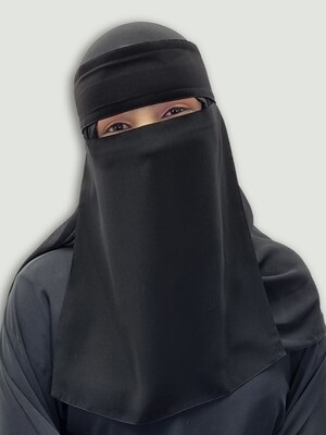 Bedoon Essm niqab - grey embroidery