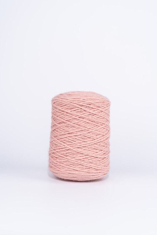 100% Wool Rug Yarn On Cones - Pastel Pink