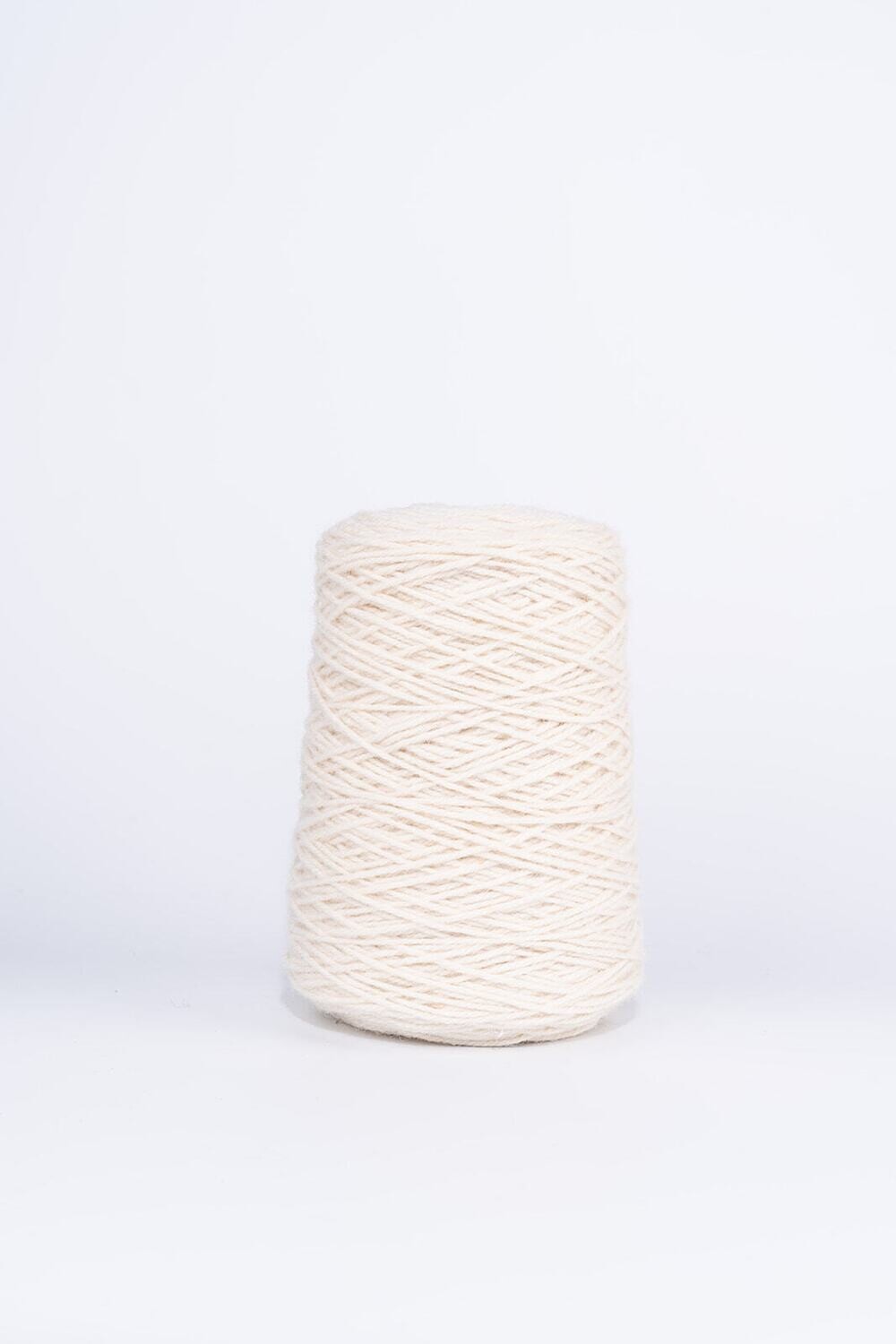 100% Wool Rug Yarn On Cones - White