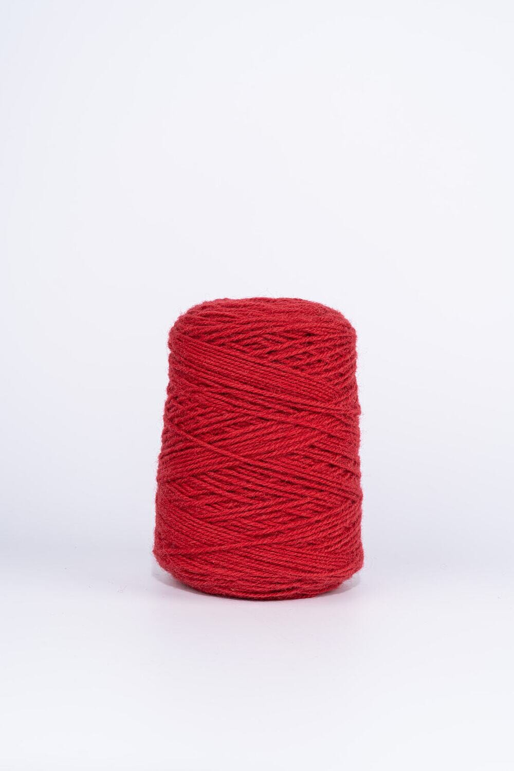 100% Wool Rug Yarn On Cones - Carmine