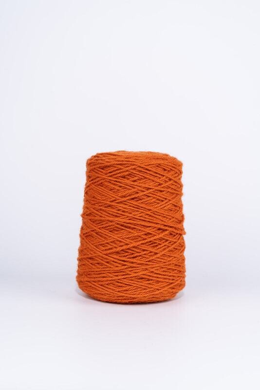 100% Wool Rug Yarn On Cones - Warm Orange