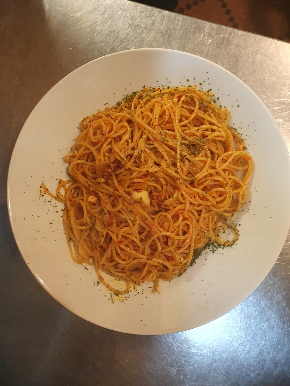 Spaghetti aglio olio: ail, nduja