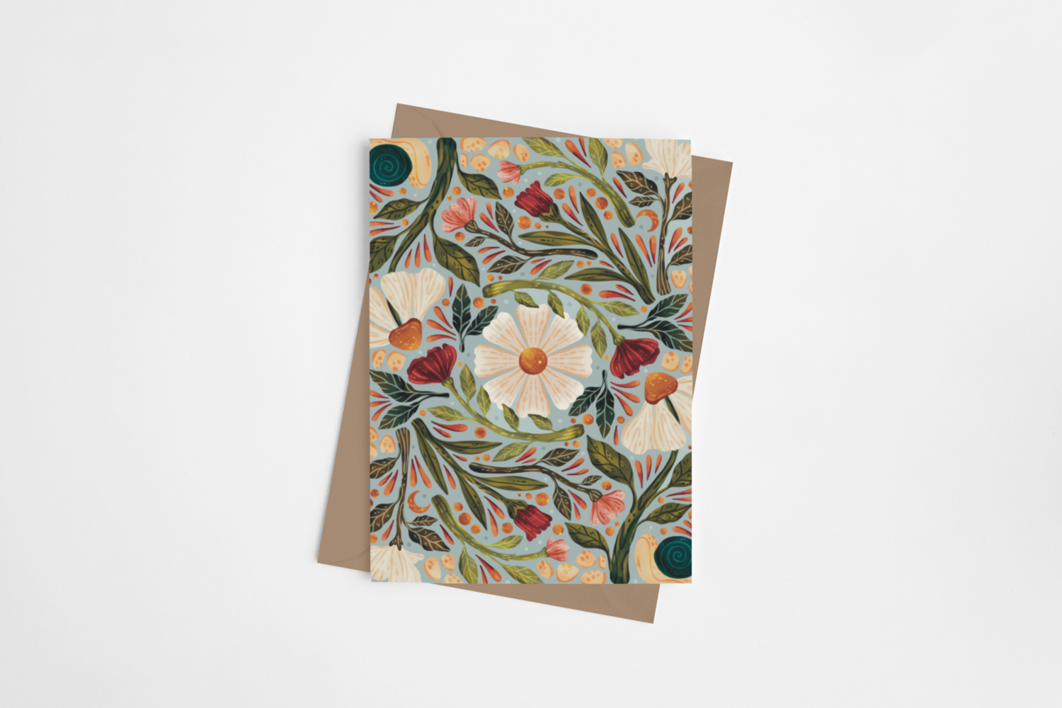 Snail and Flower Garden Card