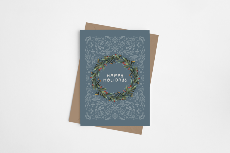 Happy Holiday Wreath Card
